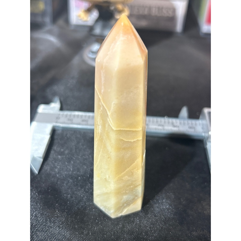 Caribbean Calcite Crystal Tower Obelisk Polished Stone Specimen 3.79in #39 - Picture 5 of 6